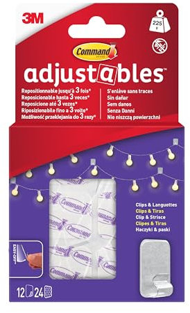 Command Gancho adhesivo barra metálica con 3 ganchos