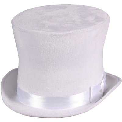 Thetru Kostüm Zubehör Zylinder mit Hutband weiß Karneval Fasching Gr. 59/60