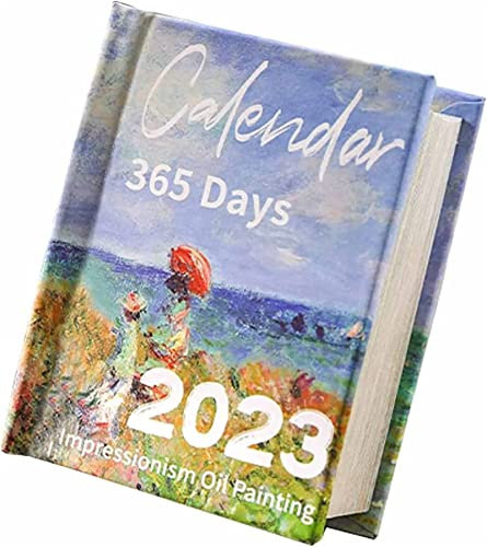 2023 Mini-Abreißkalender Vintage-Ölgemälde Mini 2023 Kalender 365 Tage DIY-Karten Kalender Täglicher Tischkalender 2023 für Zuhause Büro Inspirierende Geschenke