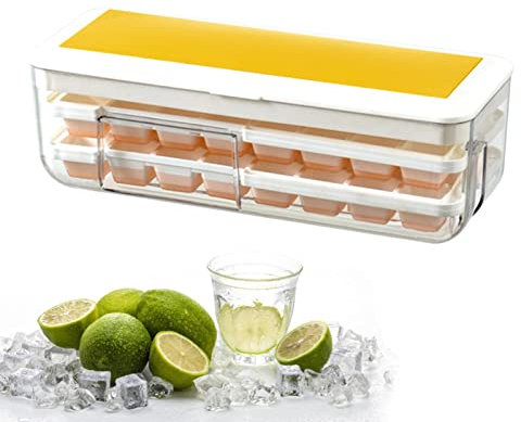 Ice Cube Trays for Freezer,24 Cube Square Ice Trays for Freezer - Ice Cube Maker Mold for Freezer, Square Ice Cube Tray for Cocktail Whiskey Tea &