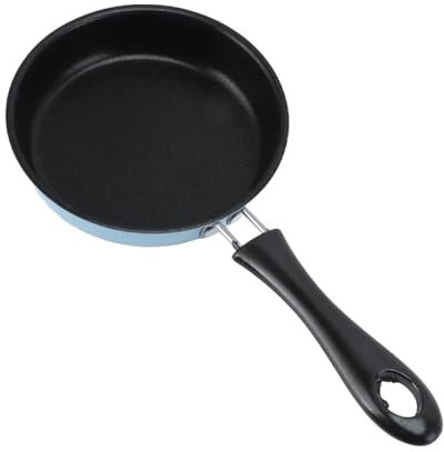Cyrank Mini Poêle à œufs Et à Frire Antiadhésive, 12 Cm Poêle à induction mini poêle à œufs avec poignée Poêle à Frire Ronde poêle à œufs frites pour le camping, la cuisson à induction (bleu)