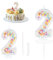 Yiran Pastel Pearl Sequin 2nd Birthday Candles for Girl, Number 2 Candle, Macaron Candles, Number Birthday Candles for Cakes, 2 Birthday Candle, Cake Candles Cake Topper Decorations for Birthday Party