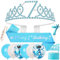 7th Birthday Decorations - Sash, Tiara & Crown for 7 Year Old Girls - Balloons, Candles & Cake Topper