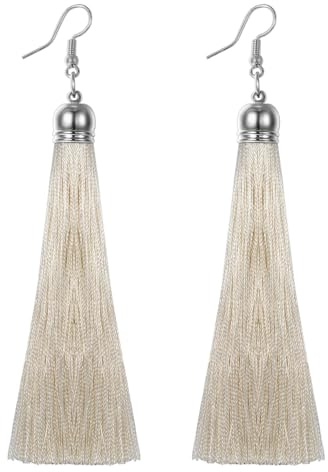 Cupimatch Böhmische Quaste Ohrringe Damen Ohrhänger Damen Lang Tassel Ohranhänger Frauen Ohr Schmuck 10,5cm