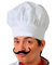 Acan Pack de 4 Gorros de Chef de Cocina de Color Blanco para jóvenes y Adultos, poliéster, complemento para Carnaval, Halloween, Fiestas, Celebraciones, 25 cm