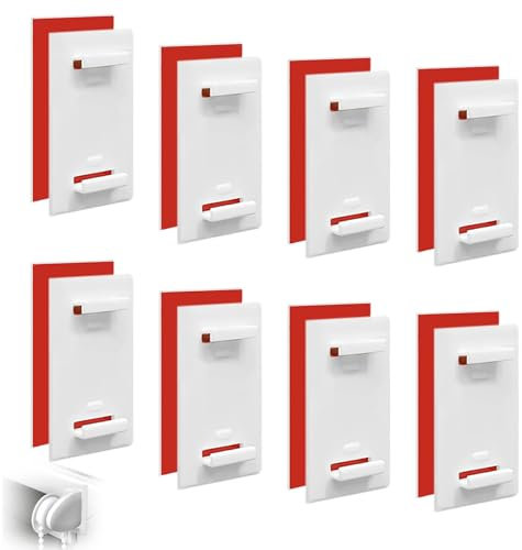 Simsky 8 Piezas Soportes Adhesivos Cortos para Estor Klemmfix, Accesorios de Repuesto sin Taladrar, Apto para Ventanas PVC y Puertas de Balcón, Estores Enrollables, Estores Dobles,con 8 Autoadhesivos