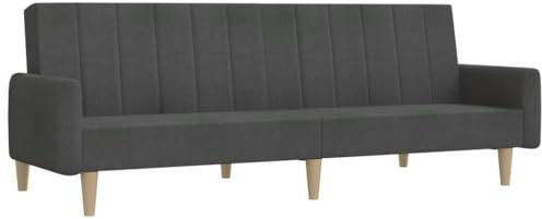 vidaXL Schlafsofa 2-Sitzer, Sofa mit Holzrahmen, Schlafcouch für Wohnzimmer Heimkino Büro, Couch Sofabett Tagesbett Gästebett, Dunkelgrau Stoff