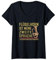 Damen Flügelhorn Anstecker Hornspieler Musikinstrument Trompeter T-Shirt mit V-Ausschnitt