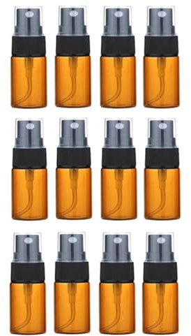 Upstore 12Pcs 10ml/0.34oz Glass Spray Bottles Empty Refillable Fine Mist Spray Bottle Dispenser with Cap Essential Oil Liquid Containers Jar for Perfume