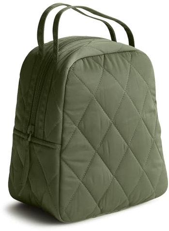 Vera Bradley Lonchera de sarga de poliéster para mujer, color verde bronce, talla única