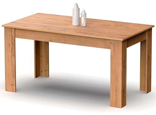 briebe Mesa Comedor Madera, Salón o Cocina para 4-6 Personas 77x140x80 cm (Alto x Ancho x Profundo) Muebles Diseño Moderno, Opal (Roble Gold)