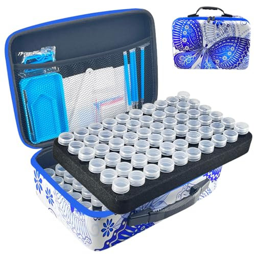 LIRUNQIU Diamond Painting Storage Containers, 120 Slots Diamond Painting Accessories and Tools kits Storage Box for Jewelry Beads