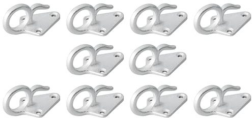 Multibros 10x Planenhaken Metall mit Öse – Robuste Dreiloch-Befestigungshaken für Anhängernetz, Abspannhaken für LKW Plane & Ladungssicherung – Wetterfest & Universell für Anhänger & Bordwand