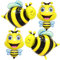 4 Stück Biene Luftballons, XXL Biene Heliumballon, Süße Bee Ballons, Bienen Riesenballon Folienballon für Kinder Urlaub Geburtstag Hochzeit Bee Party Hochzeit Festival