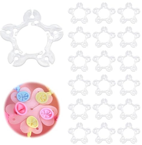 50 Stück Transparente Ballon Clips für Ballonbogen,Robuste Luftballon Halterung aus Kunststoff mit Ringverschluss,Ballonhalter für Hochzeitsdekoration,Geburtstagsfeiern,Event-Arch (Wiederverwendbar)