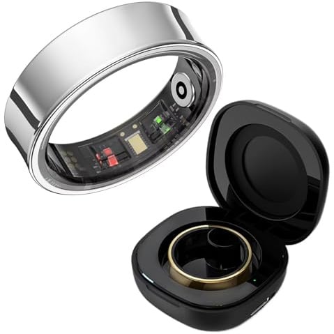 Smart Ring Fitness Ring Tracker Smartringe für Herren Damen Android iOS Fitnessring SpO2 Schlaftracker IP68 Wasserdicht Schrittzähler Kalorien Herzfrequenz Pulsmesser Sleep Tracker Aktivitätstracker