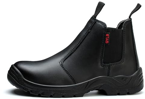 WaVkMoxy Scarpe Antinfortunistiche Uomo Donna S3 in Pelle Stivali da Lavoro Uomo Scarpe Antinfortunistiche Uomo Alte Impermeabile Antiscivolo Antiperforazione Comodo e Traspirante BLACK43EU