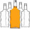 KADAX Lot de 10 bouteilles en verre de 500 ml, vides, avec bouchon à vis, petites bouteilles de liqueur à remplir, bouteilles décoratives en verre, argentées