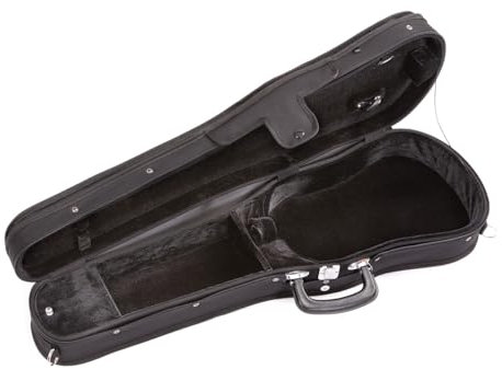 tononi Geigenkoffer Formetui 1/2, stabiler Holzkern, leicht, Tragegurte, hohe Qualität, schwarz, Violine, Geige, Koffer, Etui
