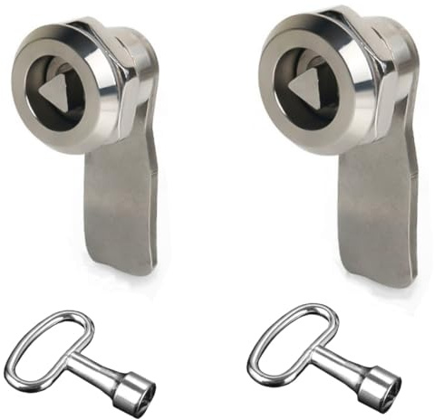 2 cerraduras triangulares, pestillo de caja de medidor eléctrico con llave triangular, cerraduras de medidor de gas de acero inoxidable, cerradura roscada para buzón de correo, cajón de gabinete