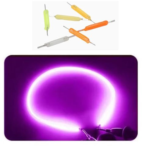 QIROGKC 10 Stück Lila COB LED Filament Streifen - 3V / 24V DC Flexibles Licht für Retro-Lampen (360 ° Strahl, CRI>93, 200LM) 3V-26MM Lila 5 Stück