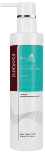 Karseell MACA CARE SYSTEM Repair-Conditioner, Arganöl, Maca, Weizenproteine, Feuchtigkeitsspendend, Reparatur von trockenem und geschädigtem Haar, Antifrizz, Glätte, professioneller Glanz, ohne