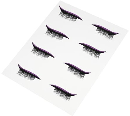 IWOWHERO Autocollant Eye-Liner Ruban 4 Paires Faux Cils Adhésif Imperméable Facile à Appliquer Agrandit les Yeux pour Femmes Concerts Fêtes Costumées