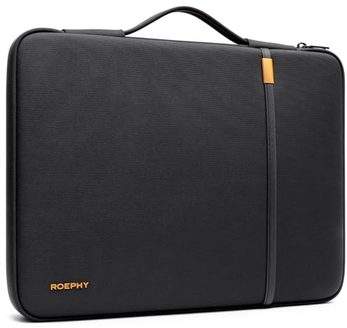 ROEPHY 17 Inch Laptop Sleeve Case, Water-Resistant Laptop Protective Carry Case with Retractable Handle for Dell XPS 17,HP Envy Pavilion 17,Lenovo Ideapad 17,ASUS Vivobook 17,Acer Aspire 17,Black