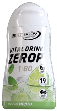 Best Body Nutrition Vital Drink ZEROP - Mojito, Original Getränkekonzentrat - Sirup - zuckerfrei, 1:80 ergibt 19 Portionen Fertiggetränk, 48 ml