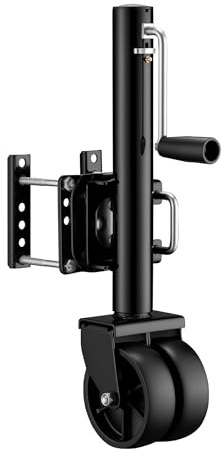 Wiltec Rueda de Apoyo Doble hasta 680 kg, Soporte de Acero para Remolque, Carga de Apoyo con Brazo Giratorio, pie de estacionamiento para Cargas Pesadas con Ruedas gemelas
