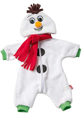 Heless 2098 - Overall für Puppen mit Kapuze und Schal, kuscheliger Schneemann, Größe 35 - 45 cm