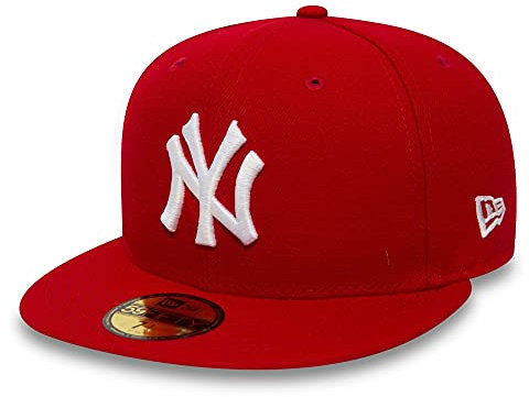 New Era Erwachsene Baseball Cap MŸtze MLB Basic NY Yankees 59 Fifty Fitted Scarlet/White, 7 1/8