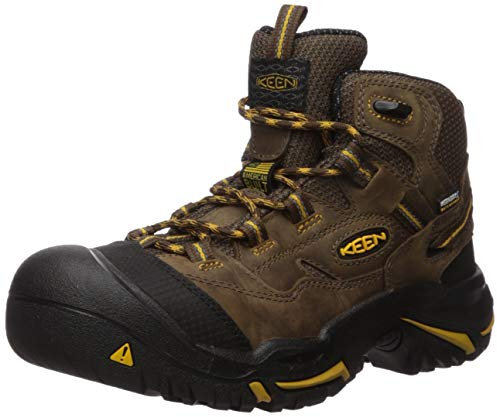 KEEN Utility Men's Braddock Mid Height Steel Toe Waterproof Work Boots Shoe, Cascade Brown/Tawny Olive, 11 UK