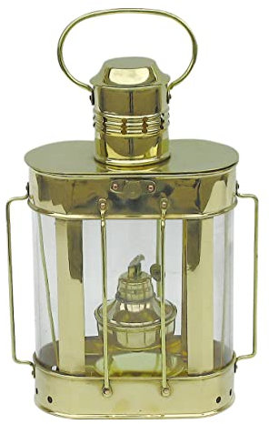 Petroleumlampe Kabelgattslampe Messing, Petroleumbrenner, H: 27cm