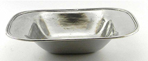 Bandeja frutero rectangular liso de peltre pequeña