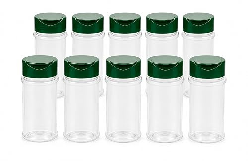 NaturGut PET-Gewürzdosen 100ml (10 Stk.) – Mit UV-Schutz & Doppelfunktionalem Verschluss