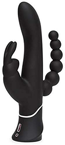 Happy Rabbit Triple Curve Rechargeable Rabbit Vibrator, Black