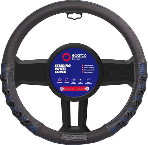 SPARCO S101 - Universal Car Steering Wheel Cover, Blue Color.