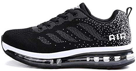 Axcone Zapatillas Hombres Mujer Deporte Running Zapatos para Correr Gimnasio Sneakers Deportivas Padel Transpirables Casual 833 BK 44EU