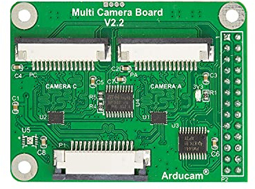 Arducam Multi-Kamera-Adaptermodul V2.2 für Raspberry Pi 5, 4B, kompatibel mit Rasperry Pi Kameramodul 3/V2/V1 und 12MP IMX477 Kameras