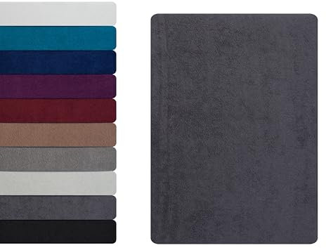 Frottee Spannbettlaken Spannbetttuch 180 - 200 x 200 cm, Bettlaken 80% Baumwolle - 20% Polyester, Kuschelig Weich und Warm, Matratzen bis 23-25 cm, OEKO-TEX MADE IN GREEN, Anthrazit
