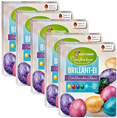Heitmann Eierfarben Brillant - 5 flüssige Eierfarben mit Glanz-Effekt (5er Pack)
