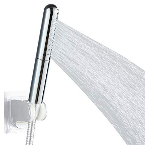 Handbrause, rund, massives Kupfer, Badezimmer, Hochdruck-Duschbrause, verchromt (Silber)