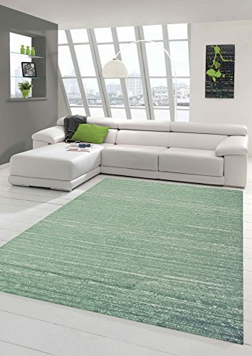 Traum Designer und Moderner Teppich Wohnzimmerteppich Kurzflor Uni Design in Grün Größe 140x200 cm