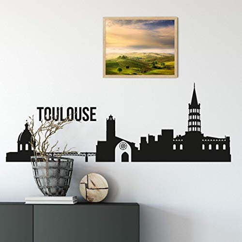 selbstklebendes Wandtattoo Toulouse Skyline Wandsticker selbstklebend Fussball Fanartikel XXL Wandposter 120cm