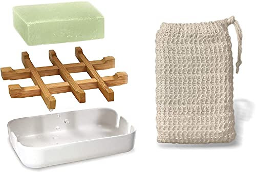 SAMNATE Porte-savon durable anti-moisissure en bambou naturel