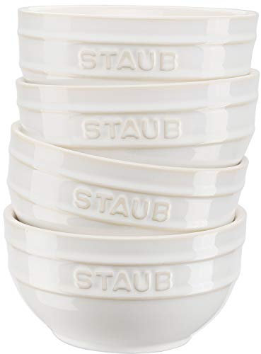 STAUB Ceramique Lot de 4 bols en céramique blanc ivoire 12 cm 400 ml