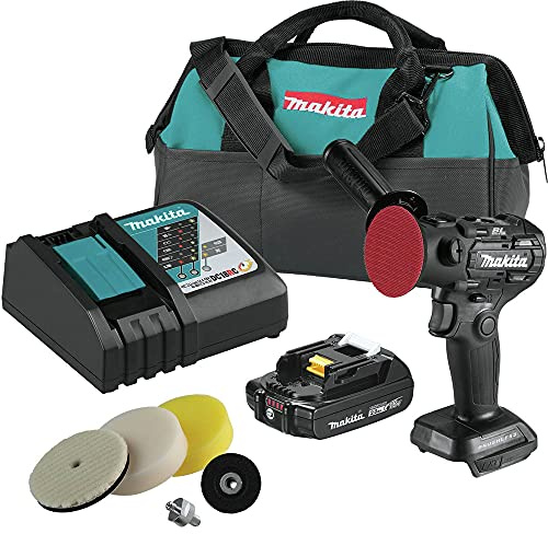 Makita XVP01R1B 18V LXT Lithium‑Ion Sub-Compact Brushless Cordless 3 Polisher / 2 Sander Kit (2.0Ah)