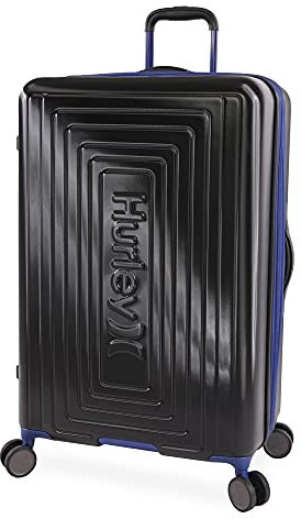 Hurley Suki Hardside Spinner Check-in-Gepäck, 73,7 cm, Schwarz/Blau, 29 Zoll