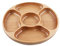 FYBlossom Wooden Snack Plates, 5 Compartments Divided Serving Dishes, Appetizer Serving Platter, Handmade Dessert Serving Tray for Chips Vegetables Nut Sweets and Snacks